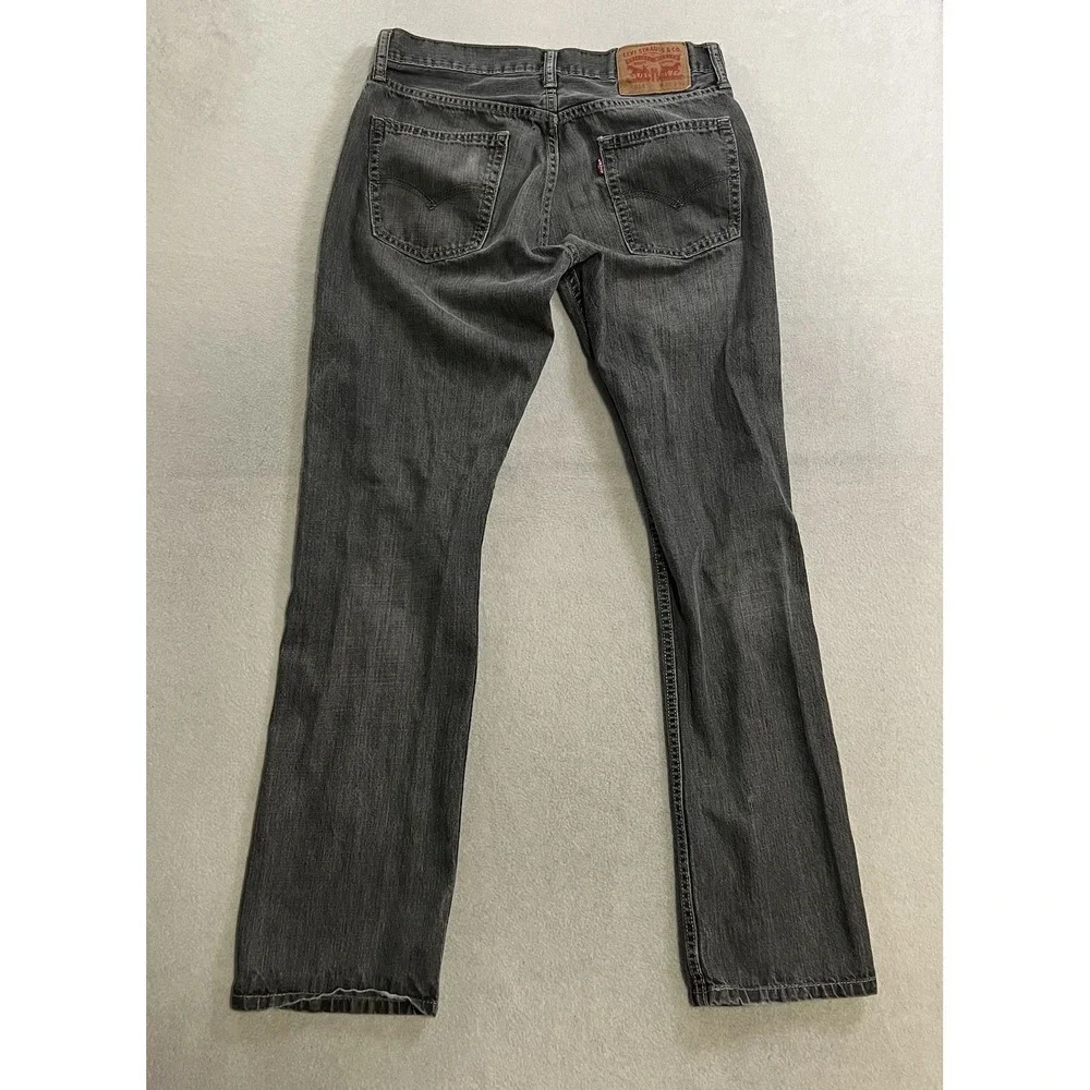 Levis 514 Jeans Mens 32x34 Fits 30x31 Gray Medium Wash Straight Leg Denim Casual